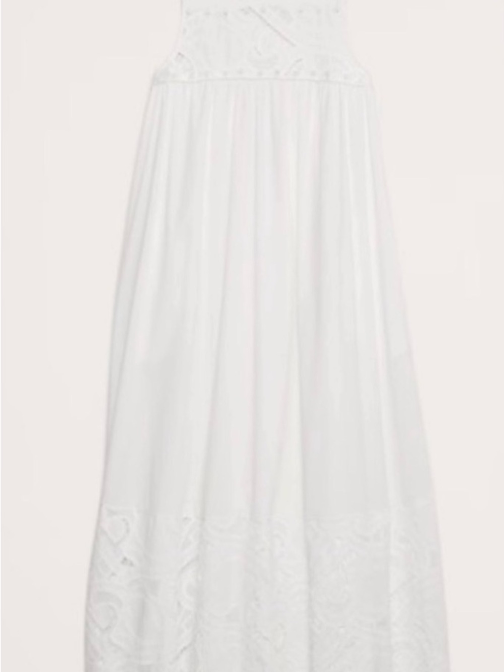 Banana Republic White Sleeveless Maxi Dress with Eyelet Hem - Picture 4 of 6